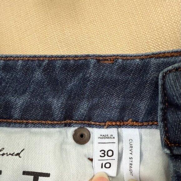 Loft Blue Denim Curvy Straight Jeans. Women's 30/10 - Picture 5 of 7